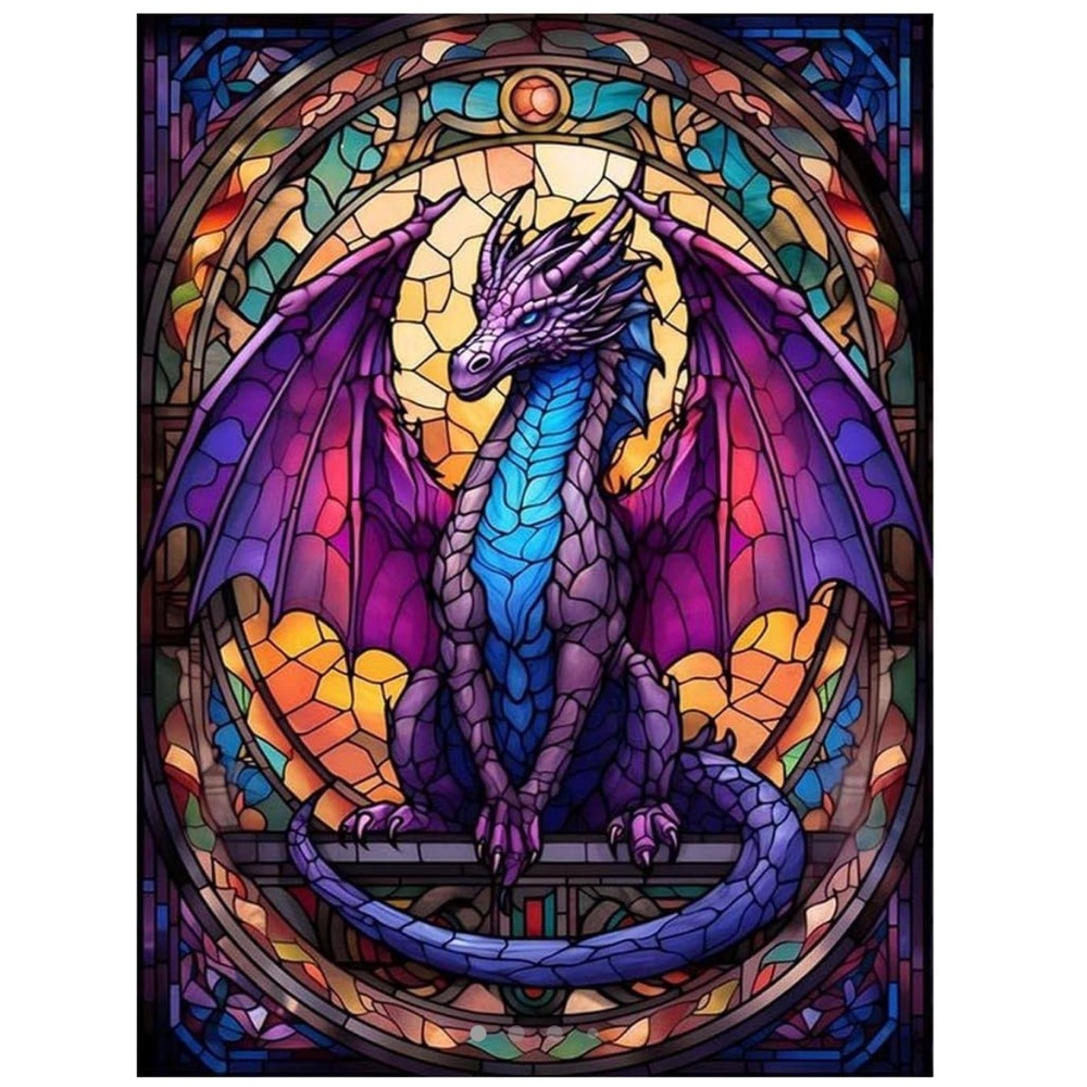 5D Full Drill Diamond Art Dragon Round Diamond Dots Gem